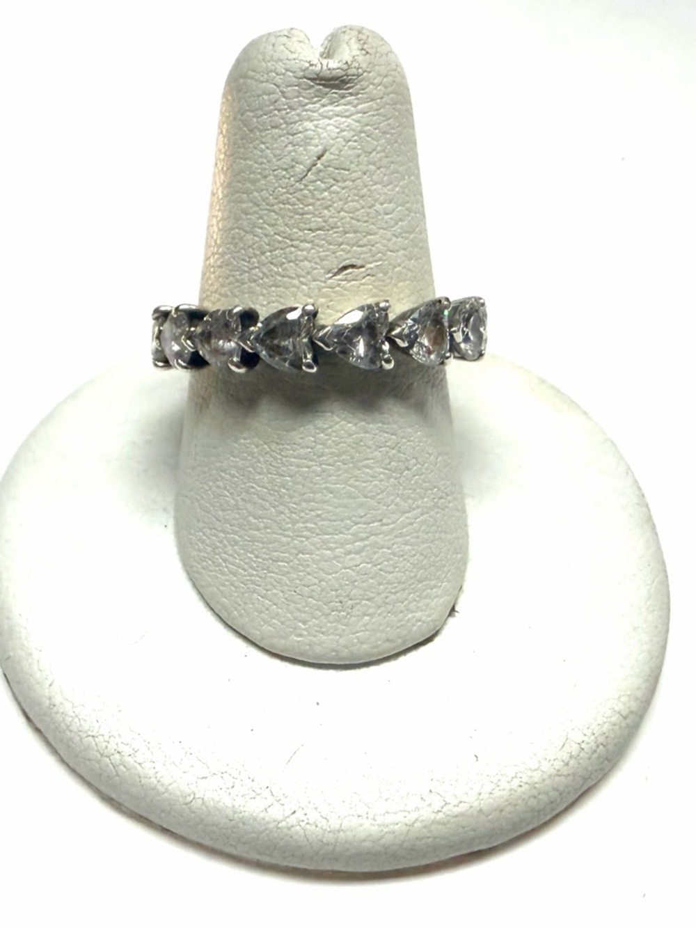 Pandora Sterling Silver Row of Hearts Eternity Ring Sz 7.5 (56) ALE 193103C01